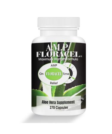 AMP FLORACEL Highly Concentrated organic Aloe Vera Capsules Promotes Digestive Balance & Gut Wellness with Aloe Mucilaginous Polysaccharides Lecithin & Aloe Barbadensis (30-Day Supply) Made in USA