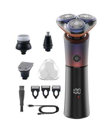 Electric Razor for Men Cordless Wet and Dry Waterproof Ipx6 Electric Shaver Men's Beard Electric Shaver Face Bald Head Shaver Rechargeable(Color:4in1b)