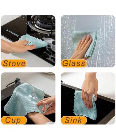 Highly Effective Glass Cleaning Towel Cleaning Cloth Absorbent Kitchen Towel 25x25cm Glass and Dish Cloths (Color : Green Size : 5Pcs) 5Pcs Green - Buy Online on GoSupps.com