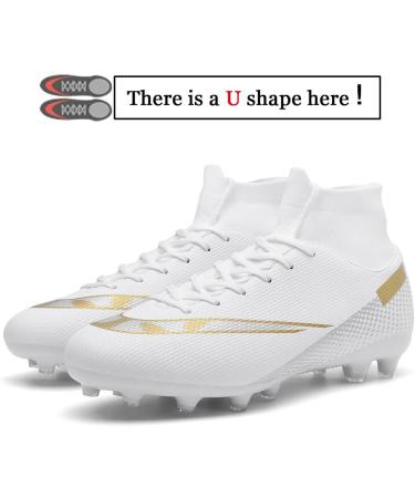 Buy Gogoup High Top Soccer Shoes for Men - Professional Spikes for Football Training & Outdoor Athletics - White 41 EU - Buy Online on GoSupps.com