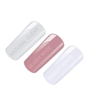 Poly Acrylic Gel Tube Set - Clear Blush Rose & Bright White (3 x 30g) - Perfect for Nail Art & Design | International Shipping - Buy Online on GoSupps.com