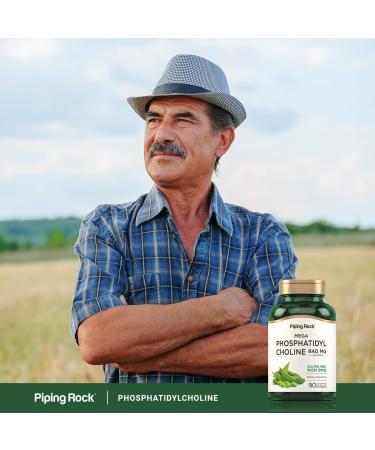 Piping Rock Phosphatidyl Choline Supplement | 840mg | 90 Softgels | from Soy Lecithin | Non-GMO Gluten Free - Buy Online on GoSupps.com