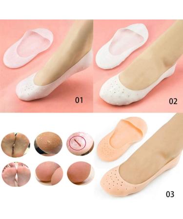 Haiqianxin Silicone Gel Moisturizing Socks - Breathable Elastic Cracked Heel Protector (White Size S) - International Shipping - Buy Online on GoSupps.com