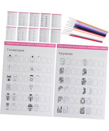 Healeved 5 Sets Manicure Exercise Book Nail Art Practice Drawing Template Fingernail Kit Nail Practice Liner Pen Nail Art Practice Painting Template Nail Liner Pen Paper Nail Supplies - Buy Online on GoSupps.com