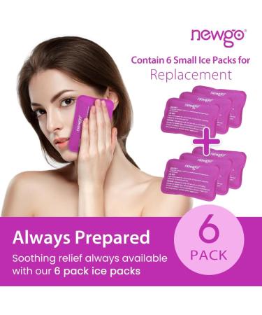 Newgo Mini Gel Cooling Pads - 6 Pack Cold Warm Compress for Kids & Adults | Reusable Pink Cooling Pillows for Eyes Breastfeeding Wisdom Teeth - Buy Online on GoSupps.com