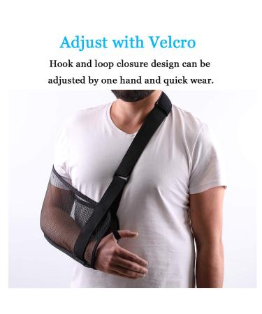 Mesh Arm Shoulder Sling for Rotator Cuff Surgery Recovery - Black | Arm Brace Support for Men and Women - Buy Online on GoSupps.com