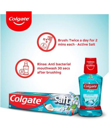 Colgate Toothpaste Active Salt - 100 G (Salt) - Freshening Plaque Bad Breath(3.5 Ounce) - Buy Online on GoSupps.com