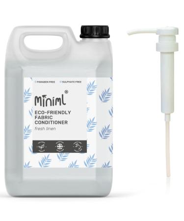 Miniml Eco Fabric Softener & Conditioner - 5L Refill and 5L Pump - Fresh Linen Scented - All Natural Fabric Softener for Sensitive Skin - 100% Vegan & Cruelty Free (250 Washes)