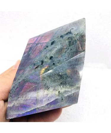 Purple Labradorite Moonstone Polyhedral Gemstone Spiritual Crystal Home Decoration and Witchcraft Gift - (Color: Weight 532g) Obelisk - Buy Online on GoSupps.com