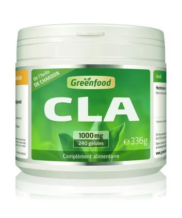 Greenfood CLA, 1000 mg, 240 capsules - No artificial additives, No genetic engineering