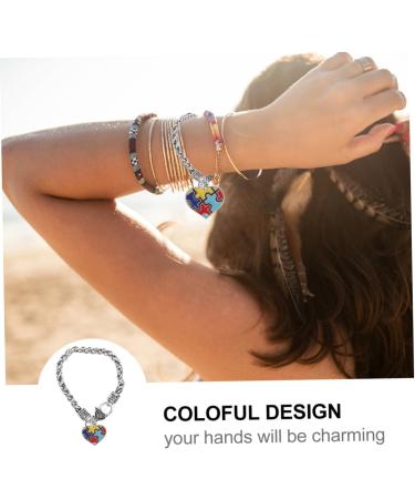 CALLARON 2 Pcs Puzzle Bracelet Miss Gift Geometry Alloy 20X2.05cm Silver - Buy Online on GoSupps.com