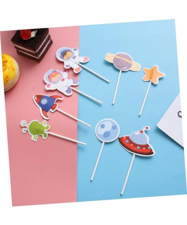 Warmhm Birthday Cupcake Topper 48pcs Set Supplies Birthday Toppers for Cakes Funny Theme Party Cute Baby Shower Cupcake Supplies Pick Cupcake Decorating Topper Child Space Wooden Top Hat - Buy Online on GoSupps.com
