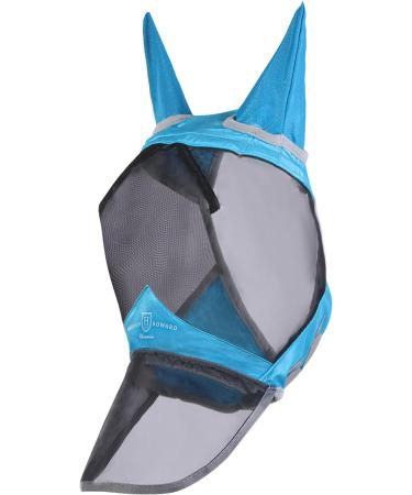 Harrison Howard Caremaster Pro Luminous Horse Fly Mask - Large Eye Space Long Nose & Ears UV Protection - Voodoo Blue XL M Red - International Shipping Available - Buy Online on GoSupps.com