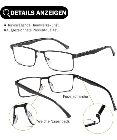 Fsread 4 Pack Men's Reading Glasses +3.50 - Lightweight Blue Light Blocking Metal Frames - Stylish & Comfortable - Buy Online on GoSupps.com