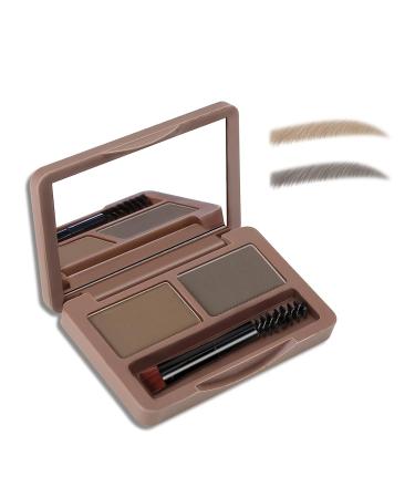 Eyebrow Powder Two-tone Eyebrow Powder for Enhancing Eyebrows Eyebrow Powder with Mirror for Neutral Eye Makeup (2#)
