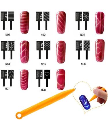 9Pcs/Set Cat Eye Magnetic LED Gel Nail Art Tools - Soak Off Portable UV Gel Magnet Stick - Buy Online on GoSupps.com