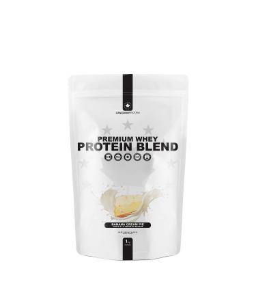 Canadian Protein Premium Whey Blend 25.5g of Protein | 1 kg of Banana Cream Pie Flavoured Low Carb Keto Friendly Workout Recovery Drink | Protein Powder Rich in BCAA Amino Acids Banana Cream Pie 1 kg (Pack of 1)