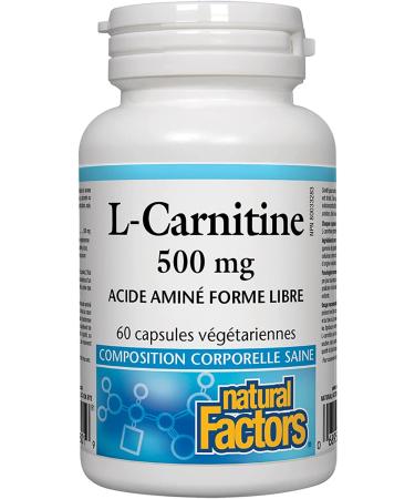 Natural Factors L-Carnitine 500 mg - 60 Vegetarian Capsules | Energy & Metabolism Support - Buy Online on GoSupps.com