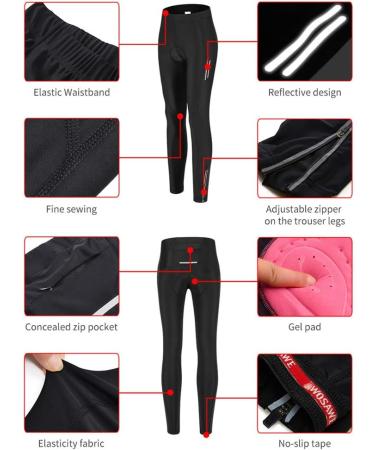 WOSAWE Women's Long Cycling Pants - Breathable Elastic MTB Leggings with 3D Seat Pad | Best Cycling Tights for Comfort & Performance - Buy Online on GoSupps.com