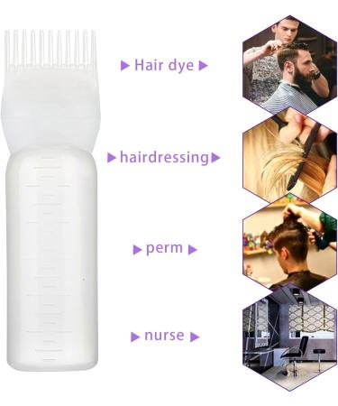 Hair Oil Applicator Bottle 160ml with Hair Dye Kit Root Comb Applicator Bottle with Clear Scale Portable Hair Bleach Kit for Home Barber Shop Hair Dye Tools Oil Comb Applicator Bottle - Buy Online on GoSupps.com