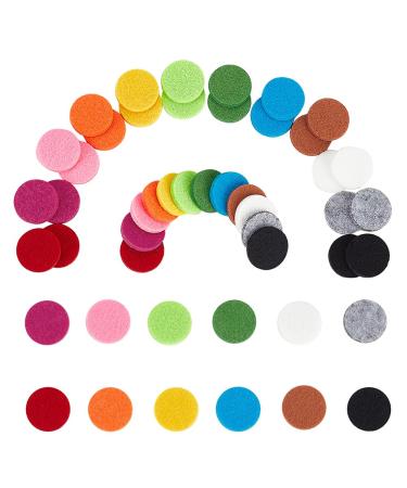 Pandahall replacement absorption pads for refilling 120 pieces 22.5 mm round essential oil fiber pads for aromatherapy necklace bracelet car border car bond with 12 colors round-1