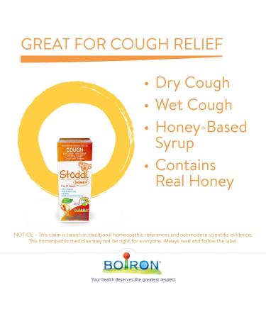 Boiron Stodal honey cough syrup pack of 2 boxes used for dry or wet cough irritating cough or cough with phlegm. From 1 to 11 years old. 2x200ml. - Buy Online on GoSupps.com