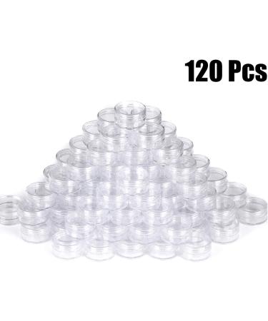 120 Empty 5g Plastic Cosmetic Sample Jars with Lids - Clear Pots for Makeup, Nails, Jewelry - 120 Count Pack - Buy Online on GoSupps.com