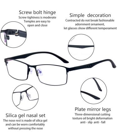 ALWAYSUV 3 Pack Blue Light Blocking Reading Glasses for Men - Black Full Frame 1.5x Magnification - Buy Online on GoSupps.com