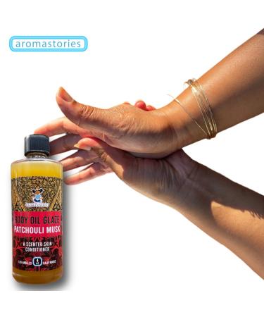 Buy Body Oil Glaze - Patchouli Musk 4oz | Luxurious Moisturizer with Essential Oils - Highly Fragrant Skin Conditioner - Buy Online on GoSupps.com