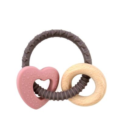 Bite ring in silicone Magni heart