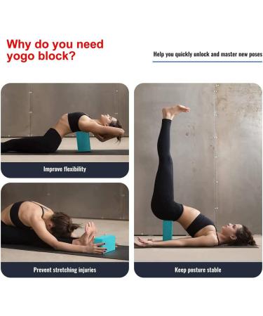 4 Pack 9''x6''x3'' Yoga Blocks - High Density Foam Bricks for Strength, Flexibility, and Balance - Non-Slip Surface for Yoga, Pilates, Meditation - Buy Online on GoSupps.com