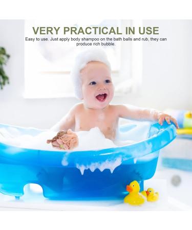 3pcs Flower Bath Ball Mesh Pouf - Exfoliating Baby Sponge & Kids Loofah | Reusable Shower Puff - Buy Online on GoSupps.com