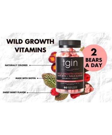 tgin Wild Growth Vitamins Hair Skin + Nails Gummies Duo Box - 120 Count | Repair, Restore, Hair Growth - Buy Online on GoSupps.com