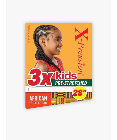 Sensationnel African Collection 3X X-PRESSION Kids Pre-Stretched Braid 28" (3-Pack SM1B/BG) - Ideal for Easy Braiding & Styling | Shop Internationally - Buy Online on GoSupps.com