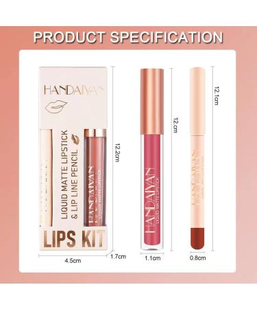 Charm Kiss Lip Liner and Lipstick Set | Matte & Long-Lasting | Waterproof Nude Makeup Kit - Buy Online on GoSupps.com