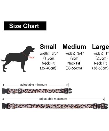 Suredoo Adjustable Leopard Dog Collar - Soft Nylon Comfort for Small Medium & Large Dogs | Neck 38-63 cm - Buy Online on GoSupps.com