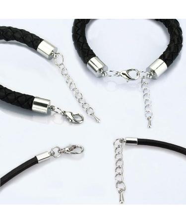 Silver Plated Barrel Leather Cord Ends & Lobster Clasp Kit - 1000pcs - Buy Online on GoSupps.com