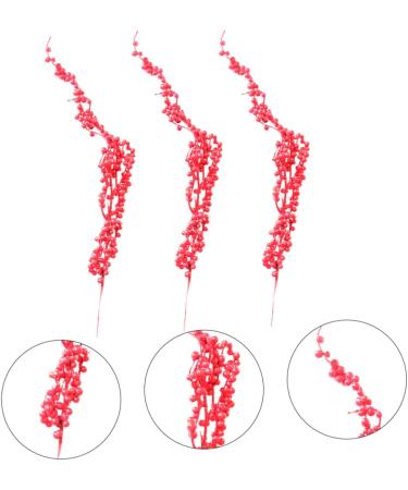 Zerodeko 3 pcs household Foam Christmas red fruit artificial Holiday Berries Crafts Accessories decorate red home decor holly christmas berry spray branch christmas tree Red 40X5CM - Buy Online on GoSupps.com