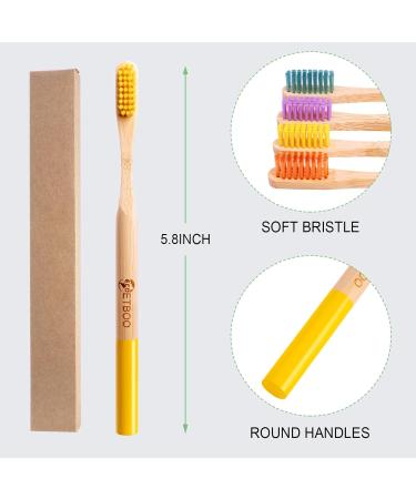 Bamboo Toothbrushes for Adults - 10 Pack Hard Bristles Organic Wooden Family Set - Eco-Friendly Multicolor - Buy Online on GoSupps.com