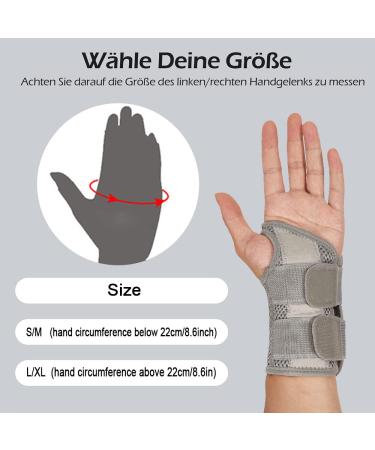 HMCEY Carpal Tunnel Wrist Splint - Support for Sprains RSI & Tendonitis | Gray S/M Right Hand Wristwear - Buy Online on GoSupps.com
