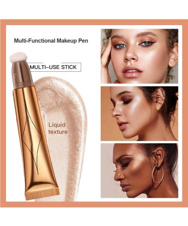 3PCS Liquid Contour Beauty Wand Highlighter, Blush & Bronzer Stick Set - Long Lasting Matte Finish with Cushion Applicator - Buy Online on GoSupps.com