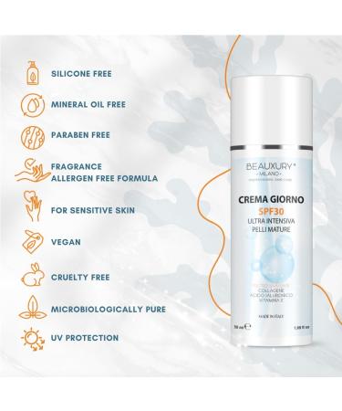 Anti-Aging SPF 30 Day Cream - UVA UVB Protection & Hydration for Mature Skin - Silicone-Free 50 ML - Buy Online on GoSupps.com