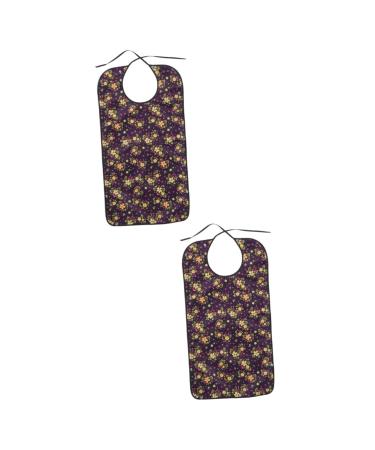 2pcs Elderly Bib Reusable Dinner Bib Dining Clothing Protectors Adult Bibs for Eating Bib for Adult Eating Bibs Adult Eating Apron Food Polyester Eat Bib Water Proof/161