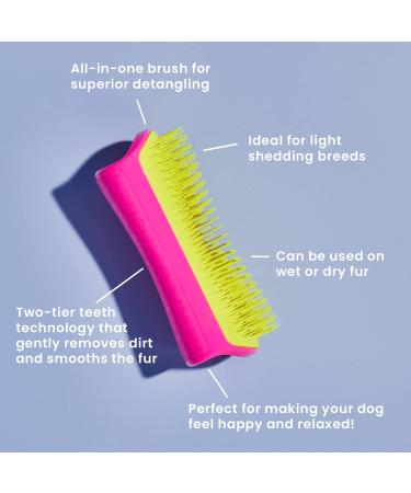 Tangle Teezer | Pet Teezer | Detangling and Dog Grooming Brush | Dry Brush or Dog Bath Brush | Pink & Yellow Pink & Yellow 1 Count (Pack of 1) - Buy Online on GoSupps.com