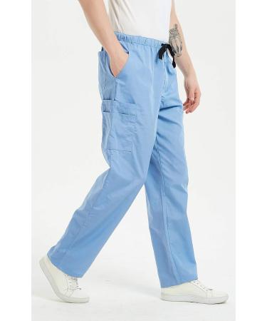VOGRYE Men's Cargo Pants - Light Blue, Large Size | Multiple Pockets - Buy Online on GoSupps.com