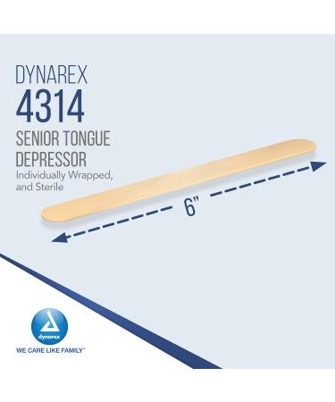 Dynarex Tongue Depressors Sterile 6 Senior-Sized Length Made from Beige Birch Wood Comes in Peel-Down Patches 1 Box of 100 100 Count (Pack of 1) Senior - Buy Online on GoSupps.com