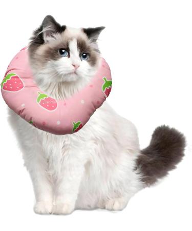 SINGOMON 1PC Cute Cat Recovery Collar Soft Pink Strawberry Neck Cone for Cat s Head Wound Healing Protective Cone After Surgery Recovery Elizabethan Collars for Small Pets(M) - Buy Online on GoSupps.com