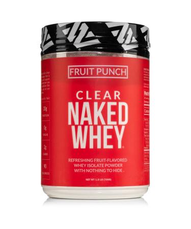 Naked Clear Whey Protein Isolate Fruit Punch Iso Protein Powder No Gmos Or Artificial Sweeteners Gluten-Free Soy-Free - 28 Servings