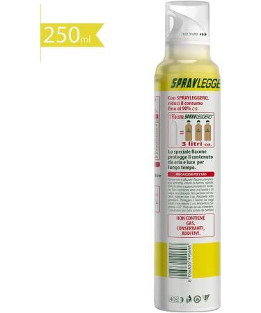  Italian Gourmet E.R. SPRAYLEGGERO Pack of 3 bottles of extra virgin olive oil flavored with lemon 250 ml thanks to the practical sprayer you can save up to 90% of the oil + gourmet Italian polpa 400 g - Buy Online on GoSupps.com