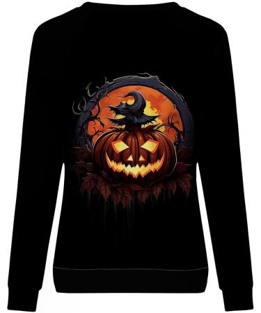 Halloween Costumes Printed Fashionable Casual Long Sleeved Zipper Round Neck Hoodies Sweater Tops Zip Us Black Large - Buy Online on GoSupps.com
